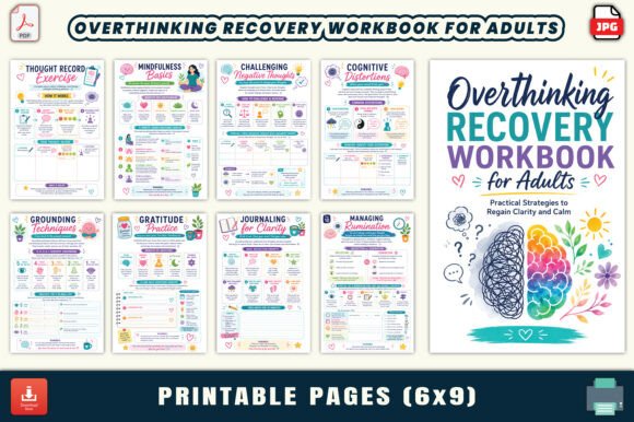 Download Overthinking Recovery Workbook for Adult - Premium Bundle