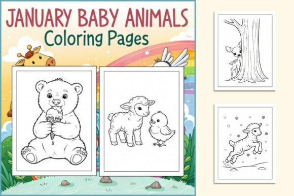 Download January Baby Animals Coloring Book - Animals Collection