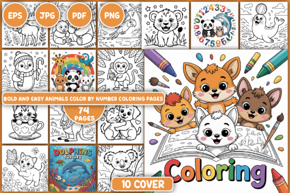 Download Animals Color by Number Coloring Pages - Animals Collection