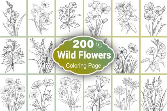 Download Wild Flowers Coloring Page - Premium Bundle