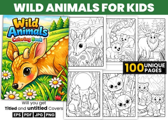 Download Wild Animals Kids Coloring Book Pages - Animals Collection