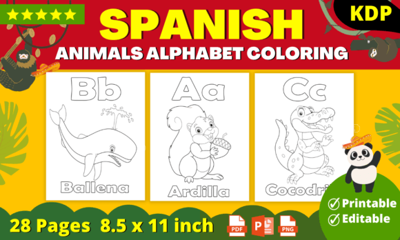 Download Animals Alphabet Coloring Pages (Spanish) - Animals Collection