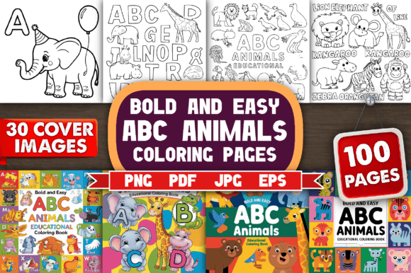 Download Bold and Easy ABC Animals Coloring Page - Animals Collection